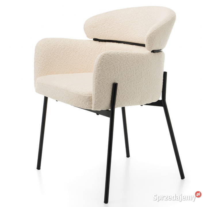 Krzesło Tapicerowane Bolzano Boucle Jasnobeżowe Tarchały Małe