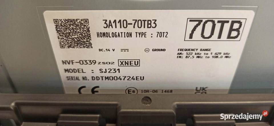 SUZUKI SWIFT VII MK9 RADIO NAWIGACJA 3A11070TB3 osobowe Motoryzacja dolnośląskie