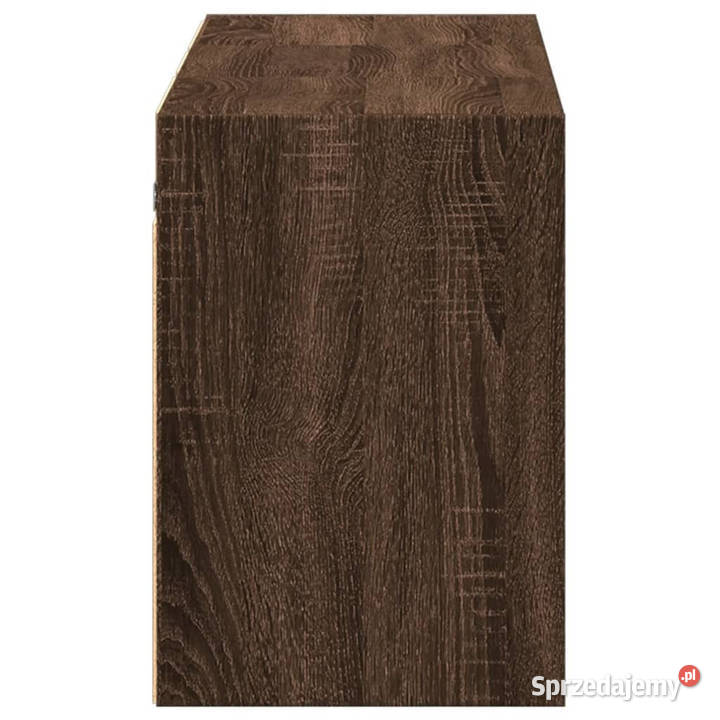 Ścienna szafka TV z LED brązowy dąb 130x31x45