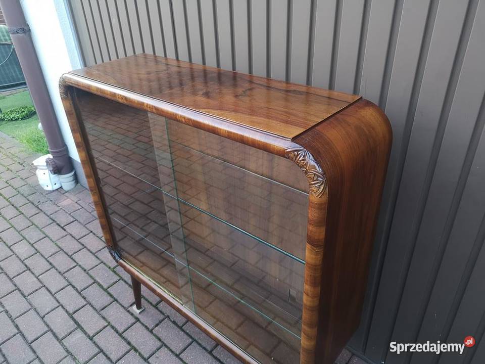 Witryna Biblioteka Serwantka ARTDECO Orzech Antyki, Sztuka, Kolekcje Swarzędz
