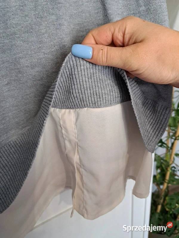 Stylowy sweter z koszulowym wykończeniem Milano Trąbki Wielkie