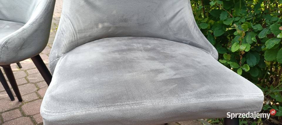 Trzy tapicerowane welurowe krzesła HOME mazowieckie