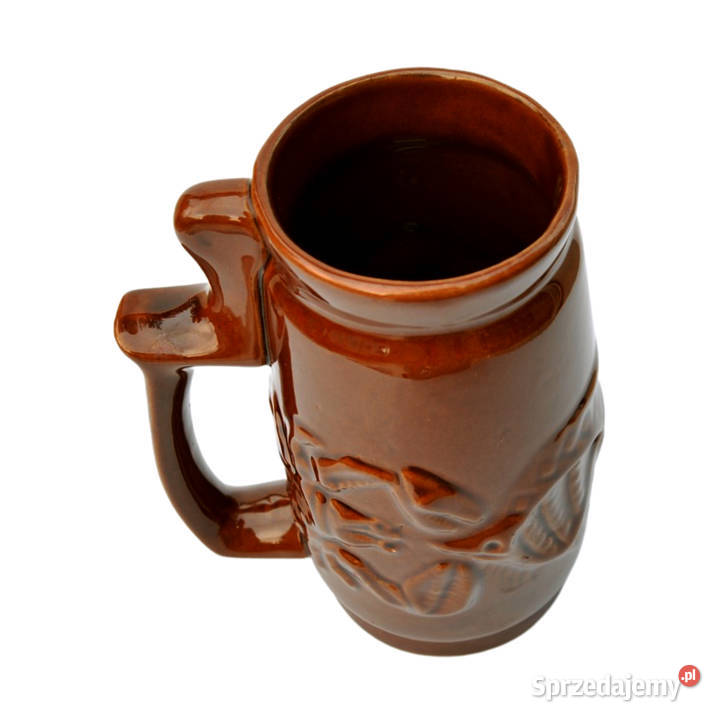 Ceramiczny brązowy kufel SPiLA Bolesławiec Kubki