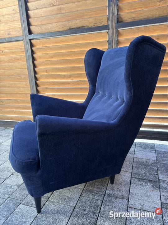 Fotela uszak granatowy welur Góra Bałdrzychowska-Kolonia