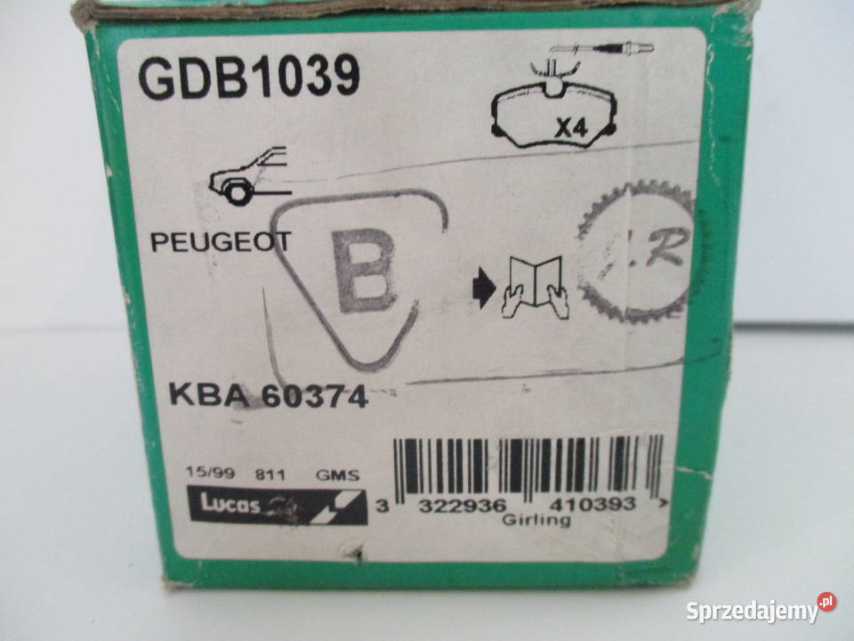 KLOCKI HAMULCOWE PRZÓD PEUGEOT 306 405 I II Łódź