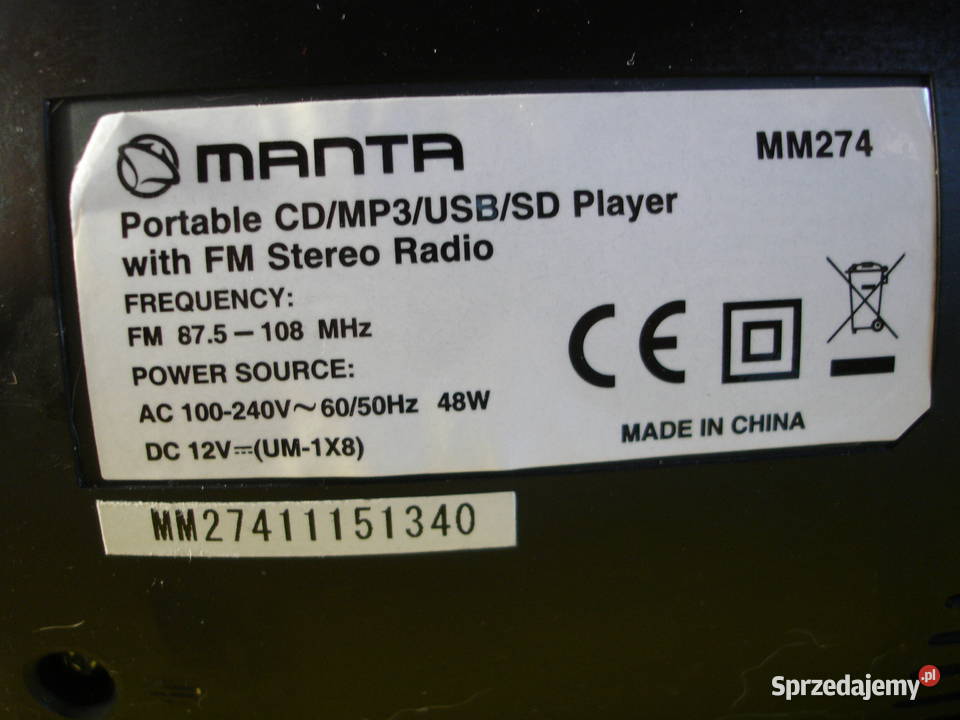 Radioodtwarzacz MANTA MM274 lubuskie