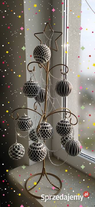 Bombki czarne szydełkowe