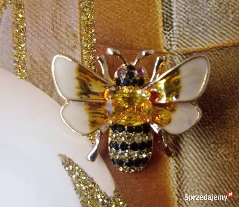 Śliczna broszka lśniąca pszczola Broszki podlaskie Białystok sprzedam