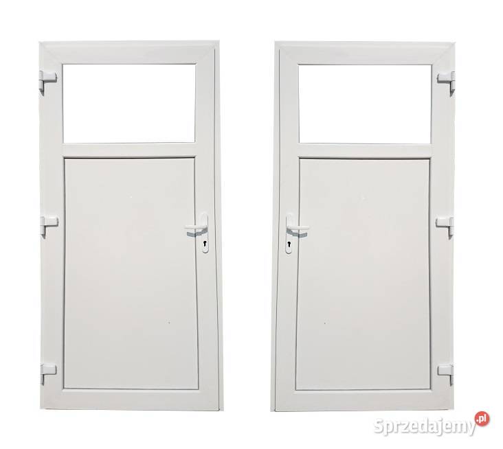 Drzwi zewnętrzne PCV 90x200 ALUMINIOWE białe Nowy Sącz