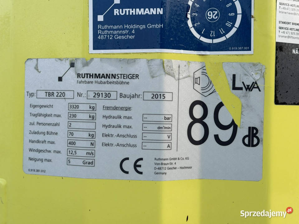 Nissan Cabstar Podnośnik Koszowy 22m RUTHMANN żółty Widełki sprzedam