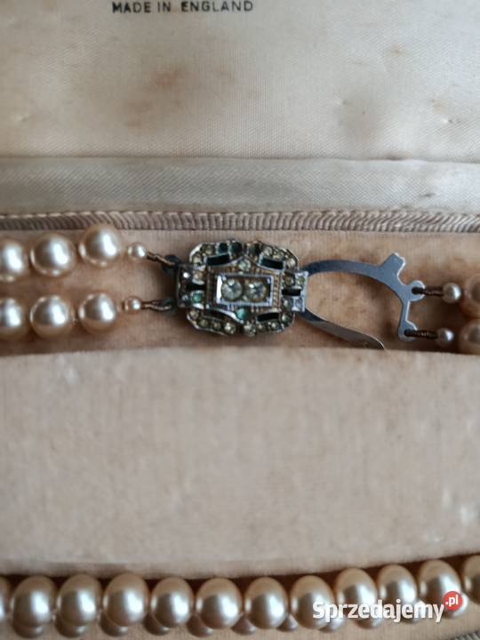 Stara kolia Lotus w etui perły vintage lata 5060 Choszczno