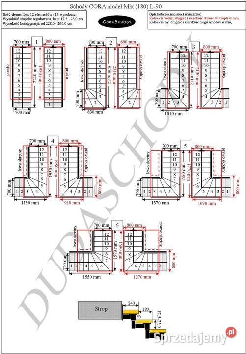 Schody modułowe CORA model Mix 04 L90 12 Kościan