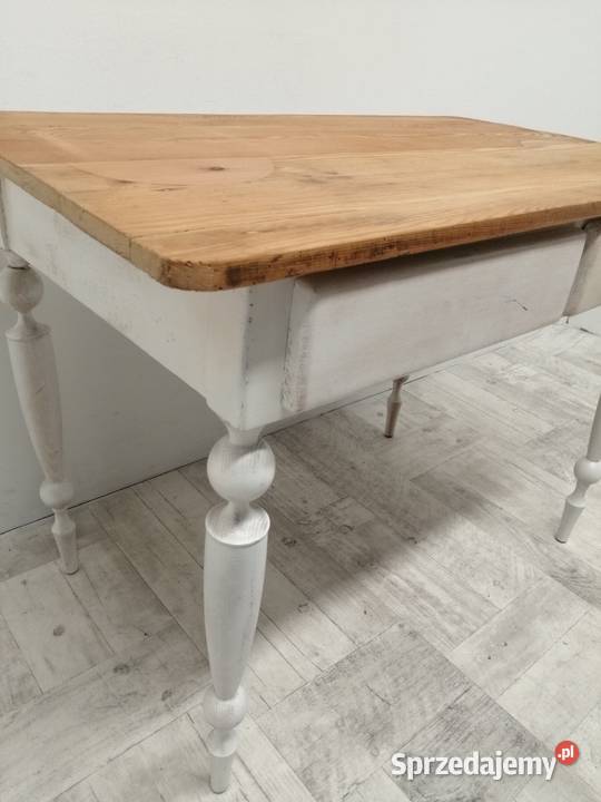 stół wiejski drewniany wintage sosnowy blat Radomsko