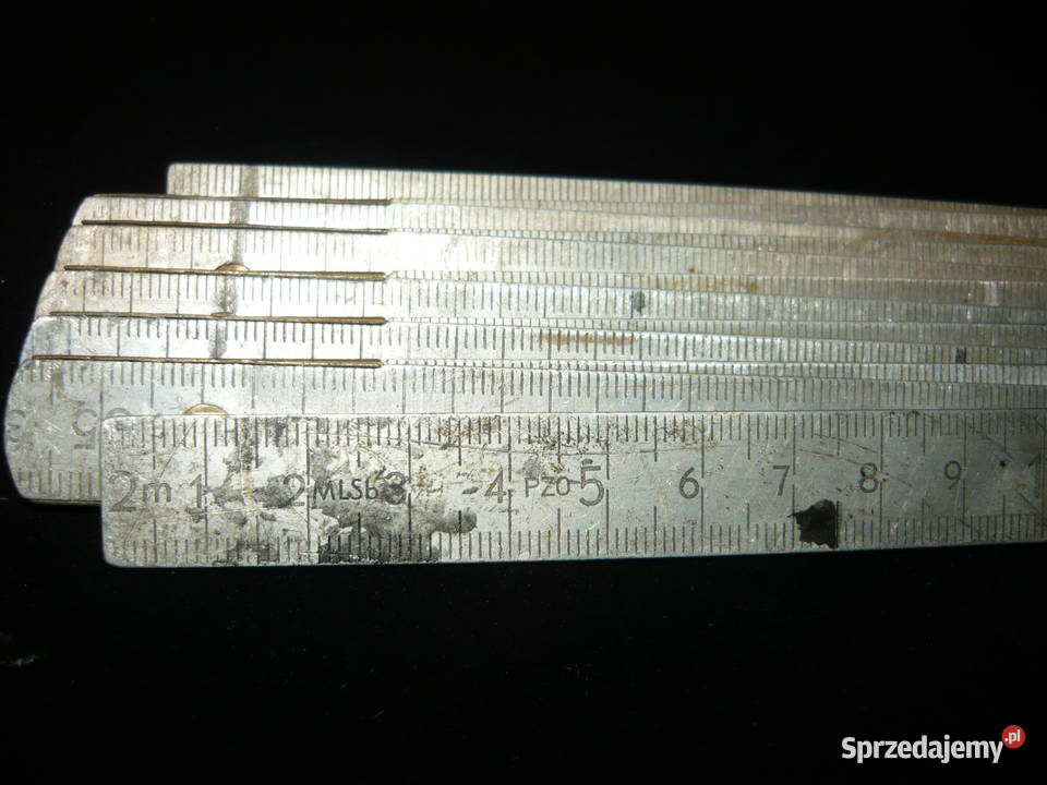 Stary z PRLu aluminiowy metr składany 2m Nowy Sącz