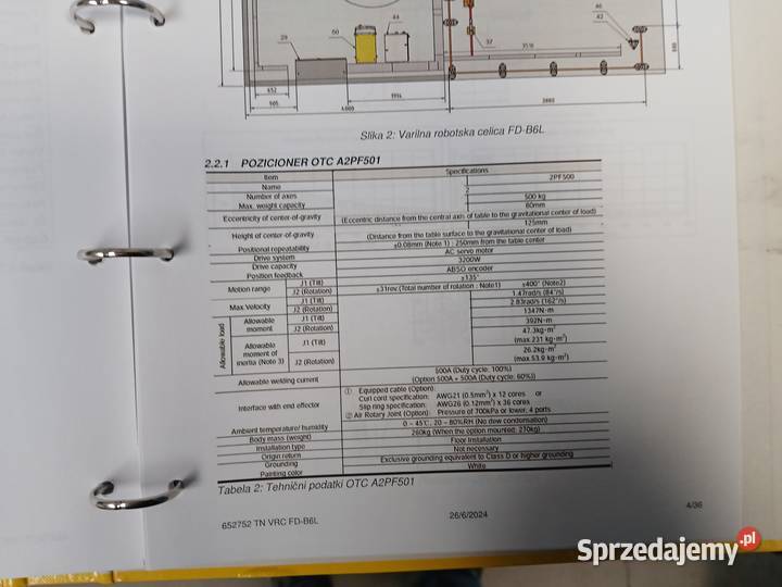 Sprzedam robotyzowane stanowisko z 2 stolami