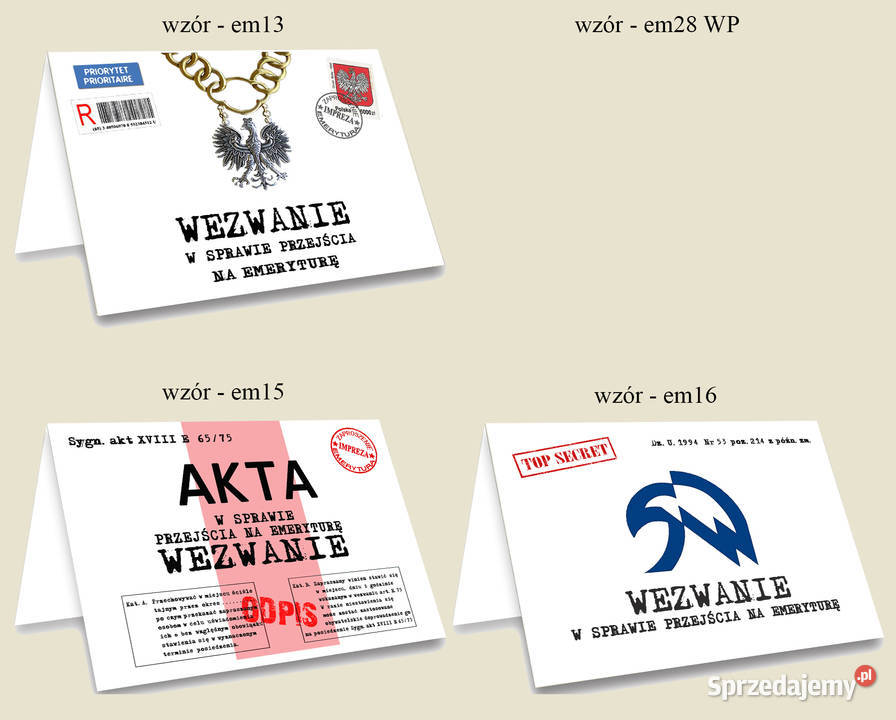 Zaproszenia ok EMERYTURY na spotkanie pożegnanie