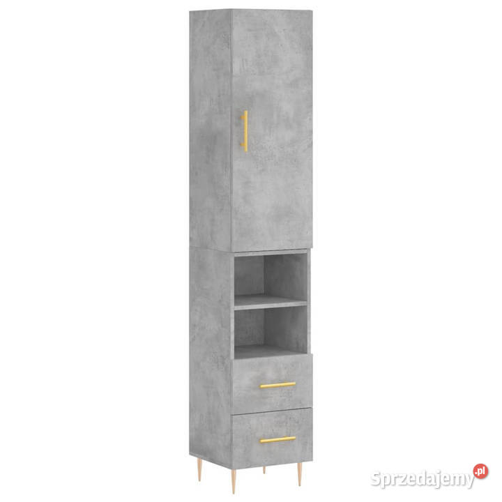 Wysoka szafka szarość betonu 345x34x180 Warszawa