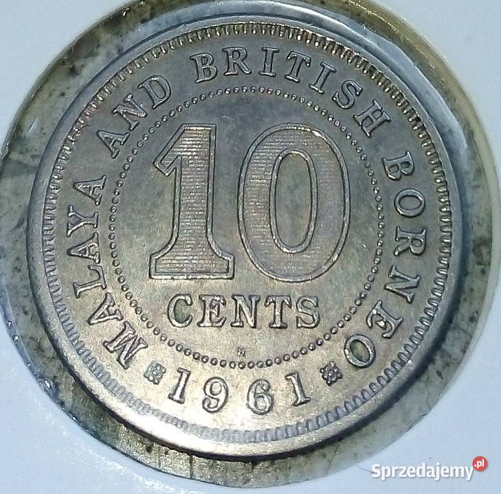 MALAYE END BRYTYJSKIE BORNEO10 CENTS 1961 rH Legionowo