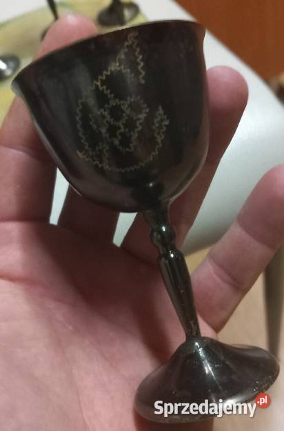 Kieliszki mosiężne Unikat ręcznie robione 1914 Katowice