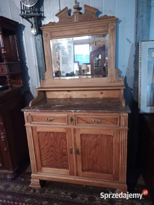 Toaletka z Lustrem Kryształowym i Marmurem Dąb Kozy sprzedam