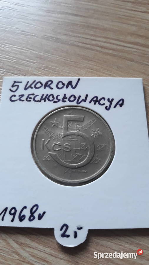 5 Koron Czechosłowacja 1966 r i 1968 r Numizmatyka Konin