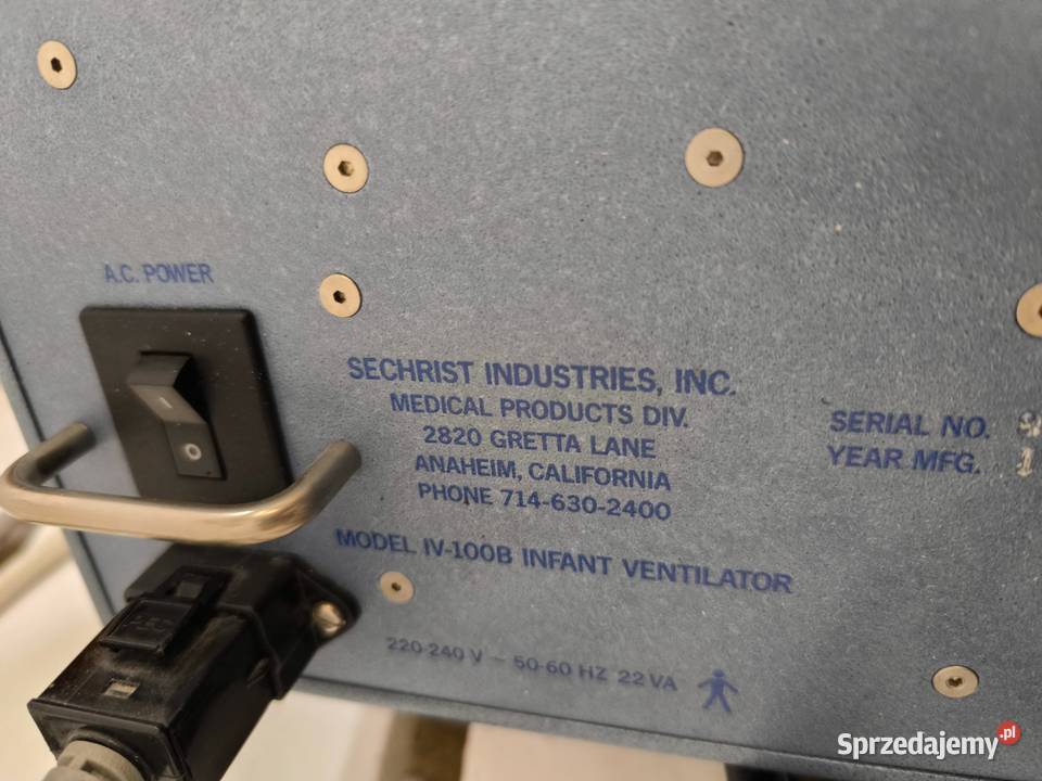 Sechrist Infant Ventilator Model IV100B Jabłonna