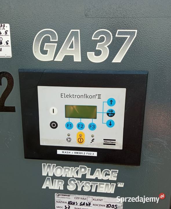 Sprężarka śrubowa kompresor ATLAS COPCO GA37 opolskie Wilków