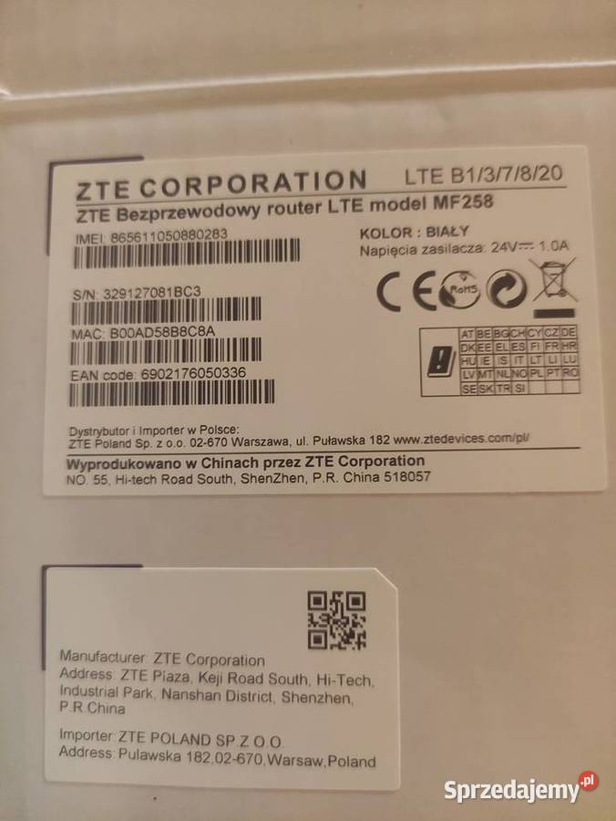 ZTE MF258K LTE Cat 15 Outdoor router zewnętrzny Pozostałe Rzeszów