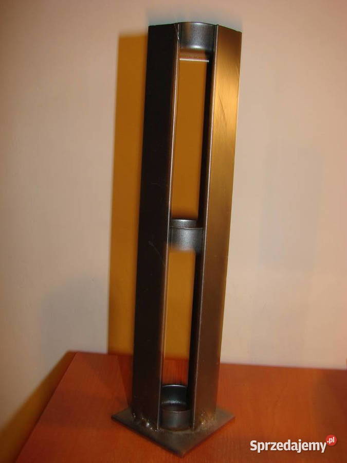 metalowy świecznik odcienie szarości Pruszcz Gdański