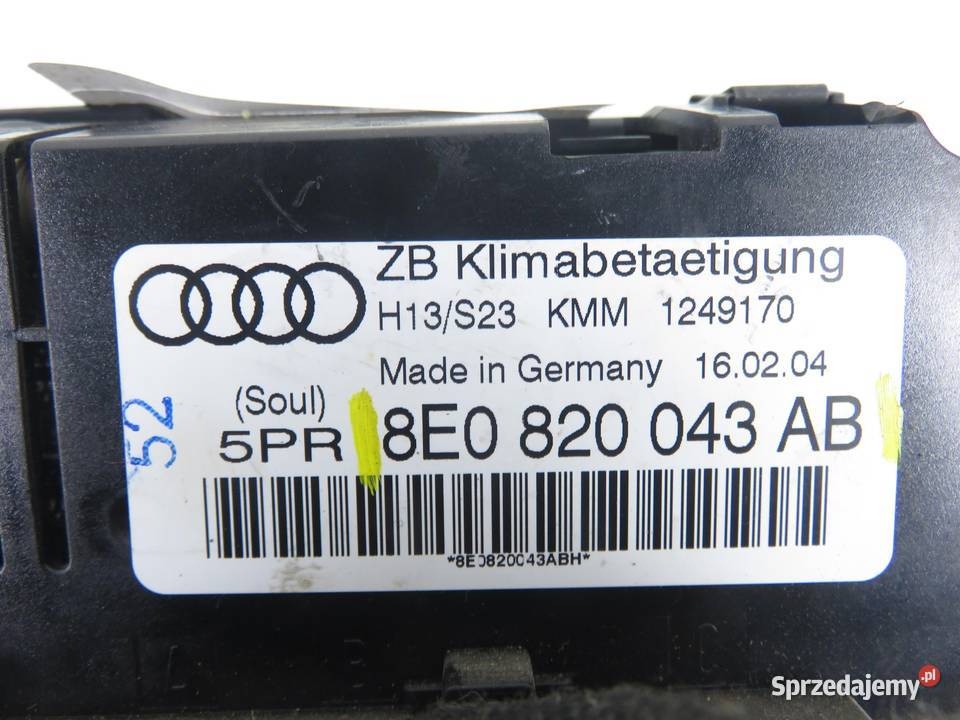 KLIMATRONIK AUDI A4 B6 Avant 8E5 8E0820043AB osobowe