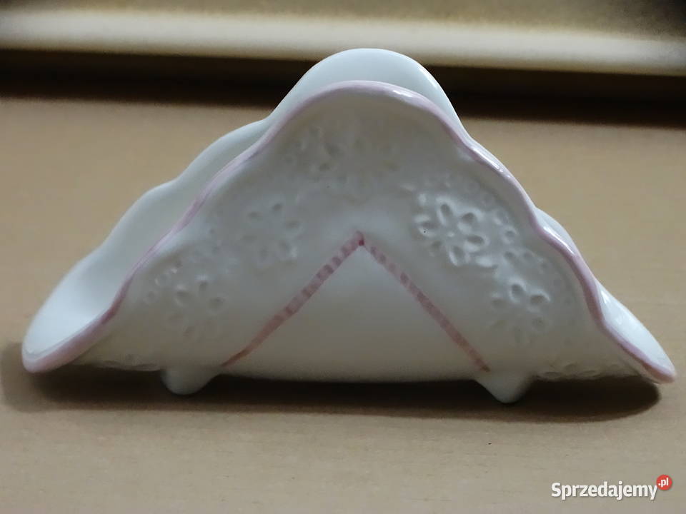 Włoski ceramiczny serwetnik w stylu vintage Wyposażenie wnętrz Biłgoraj