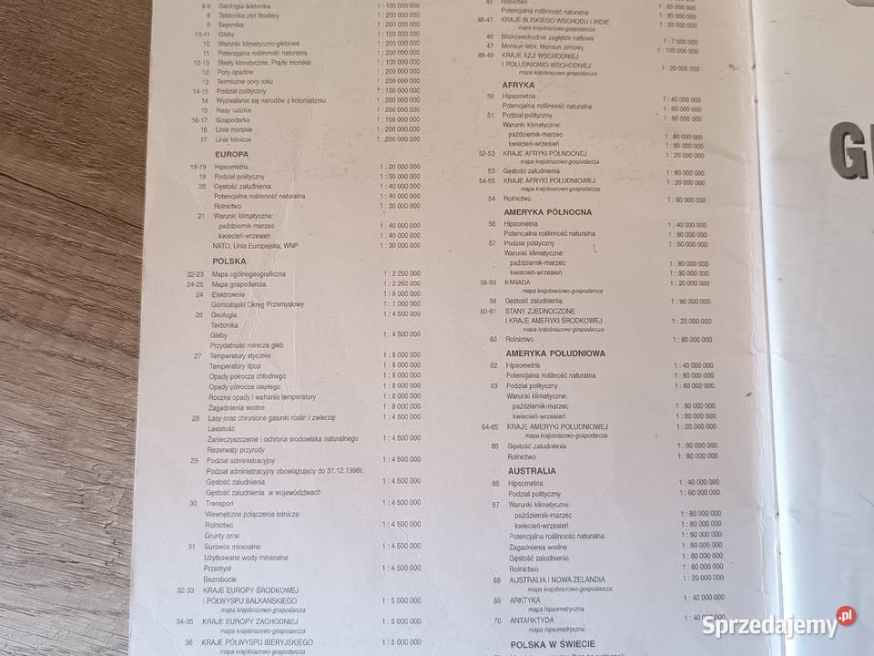 Uniwersalny szkolny atlas geograficzne PPWK Pozostałe Rzeszów