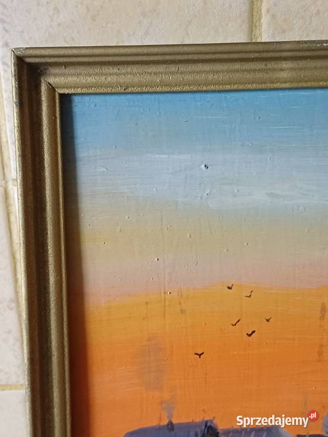 vintage obraz olejny na dykcie małopolskie Nowy Targ