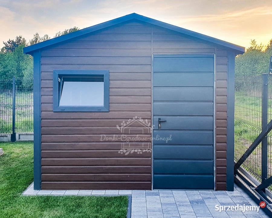 Schowek Domek Ogrodowy 3x3m Okno Rynny Antracyt Nowy Tomyśl