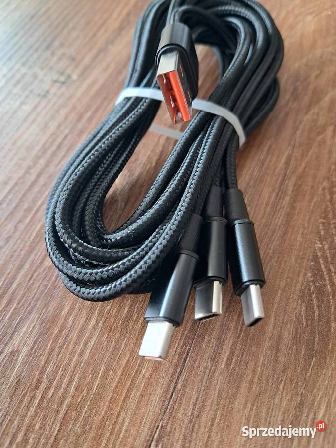 nowy kabel do ładowania 3w1 USB3USBC długość 12m Sandomierz