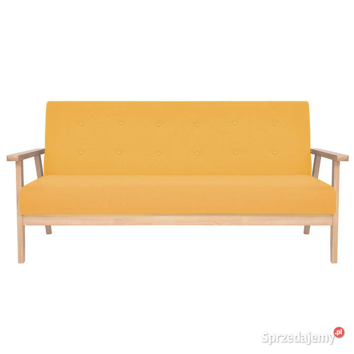 Zestaw wypoczynkowy 3 tkanina żółty WM274919 sprzedam