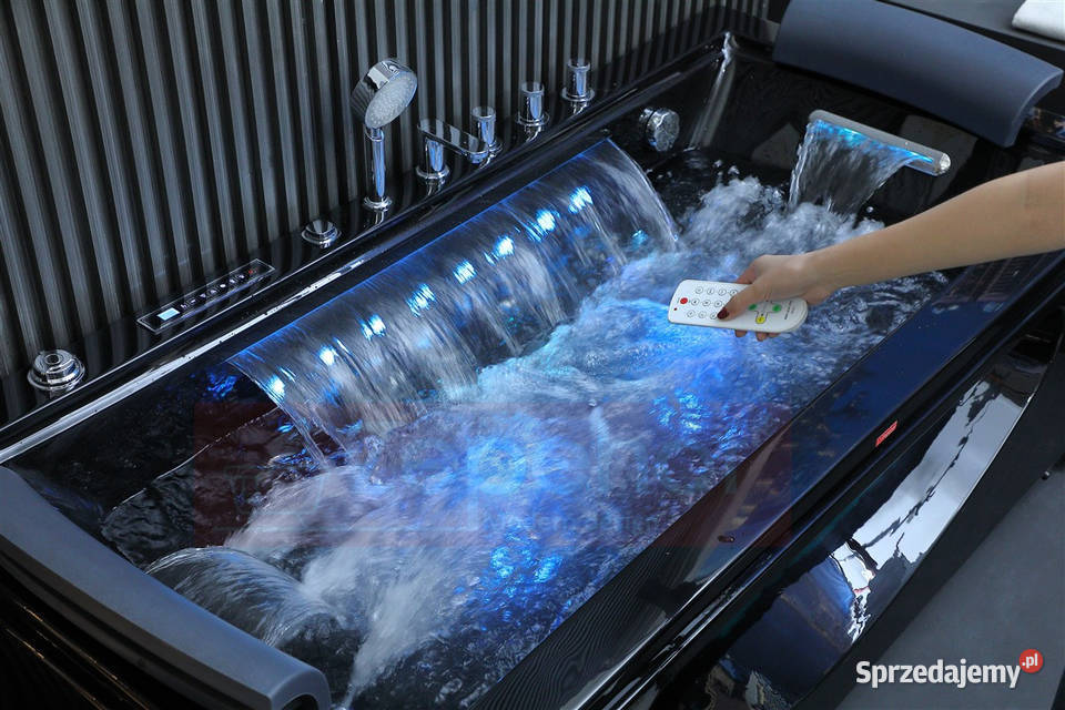 Czarna wanna z hydromasażem BCX602 prostokątna Wanny podlaskie Grabówka