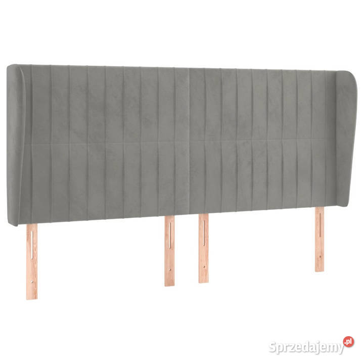 Zagłówek uszak jasnoszary 163x23x118128 aksamit Ramy i stelaże Warszawa