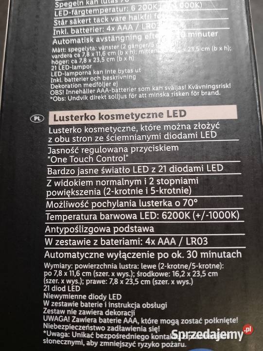 Lusterko kosmetyczne LED mazowieckie Warszawa