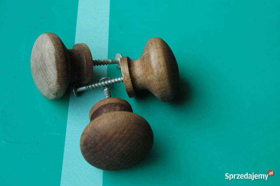 drewniane uchwyty meblowe 34mm komplet 3 pomorskie