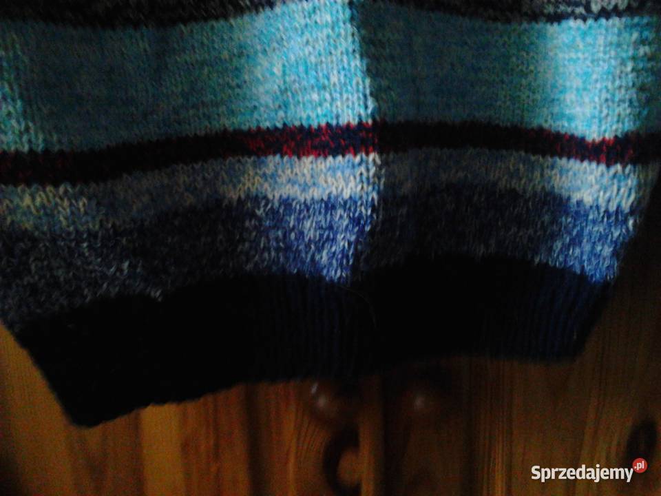 Sweter ręczna robota retro vintage w paski kolor