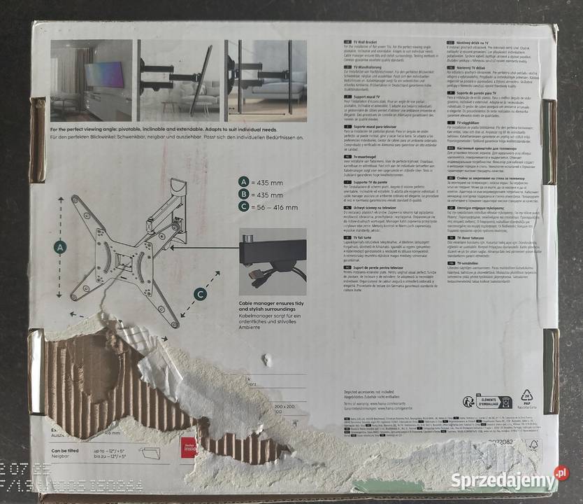 Nowy Uchwyt Tv Hama LCDLED VESA 400x400 Obrotowy Warszawa