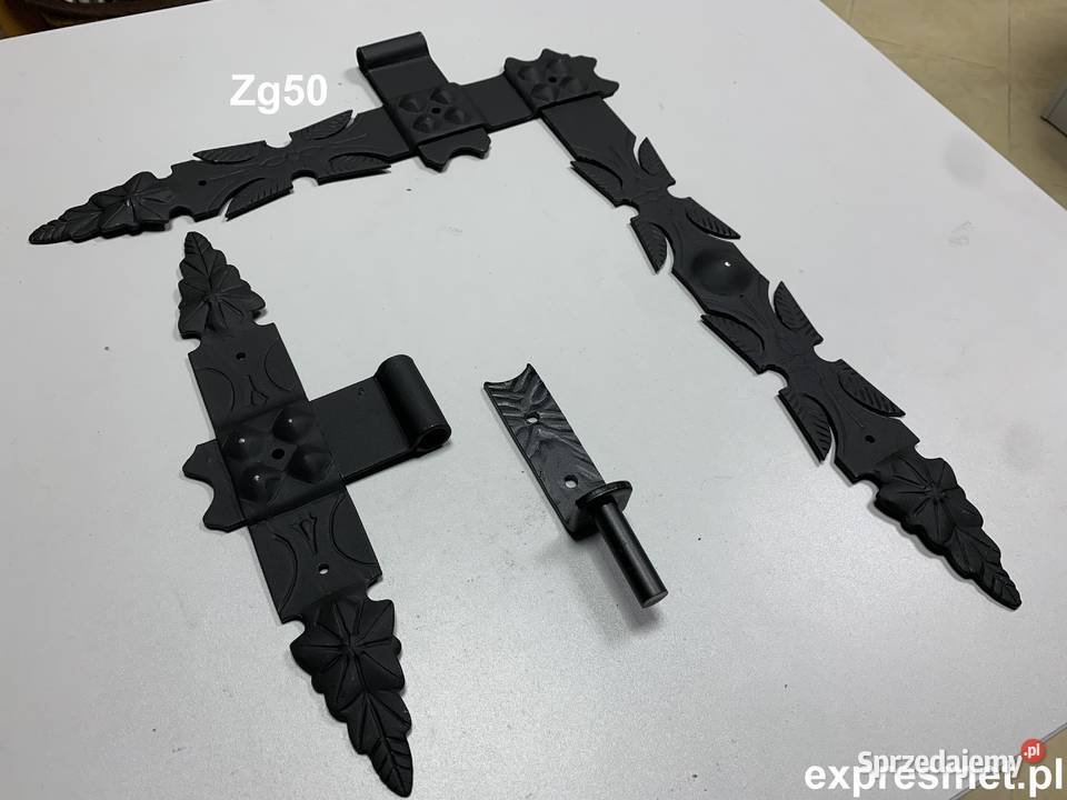 Zawias kątowy okiennicowy ozdobny kuty 50