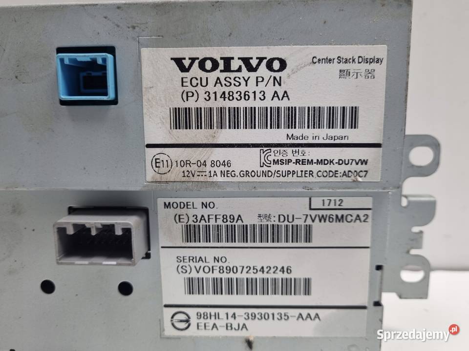 Volvo V40 II lift EKRAN NAWIGACJI Wyświetlacz Janów