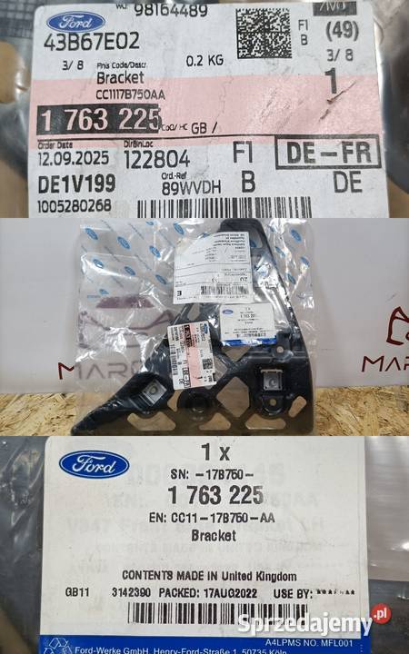 FORD TRANSIT 06 ŚLIZG MOCOWANIE ZDERZAKA LEWY osobowe Części montażowe sprzedam