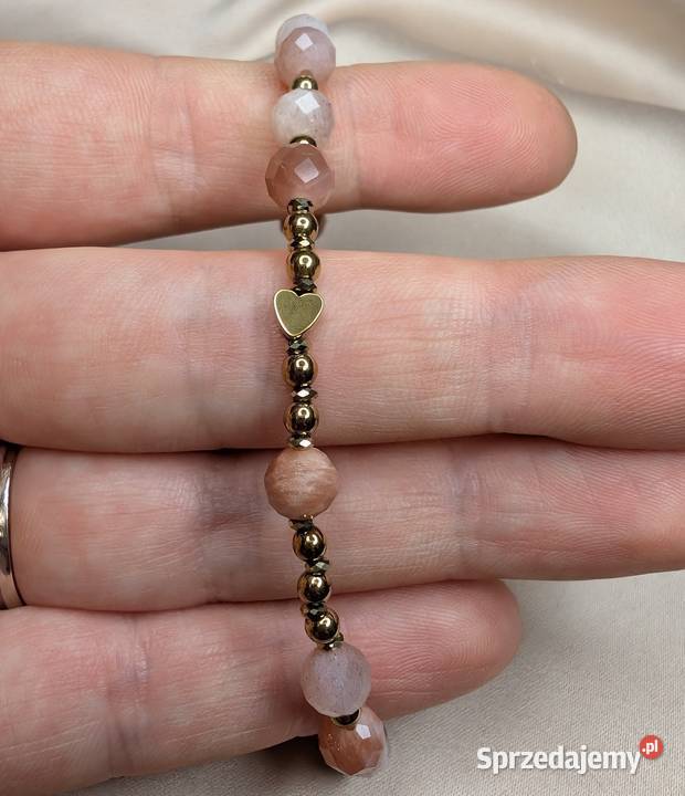 Bransoletka różaniec kamień słoneczny krzyżyk Kraków