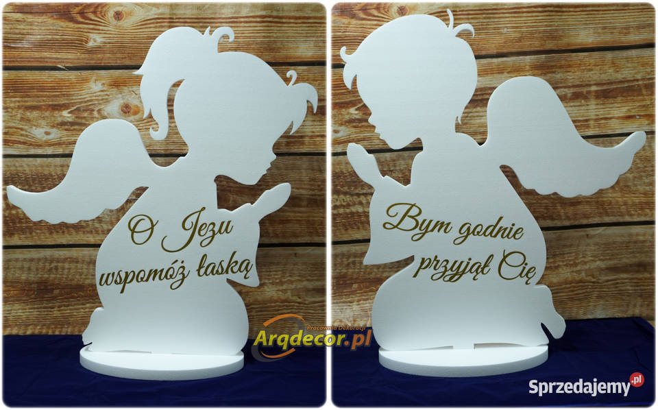 Dwa duże Anioły Dekoracja ołtarza Pierwsza