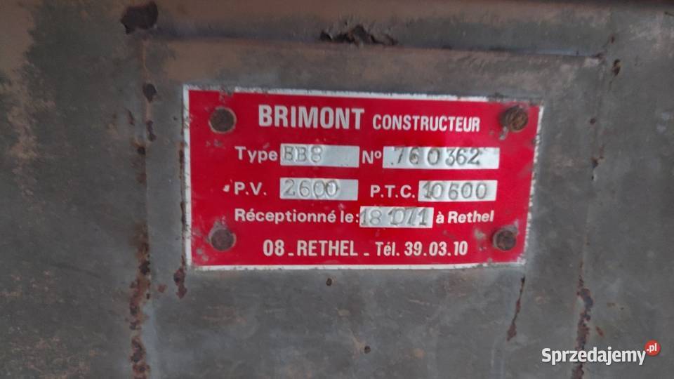 Przyczepa skorupowa Brimont 8t własna hydraulika Ryki