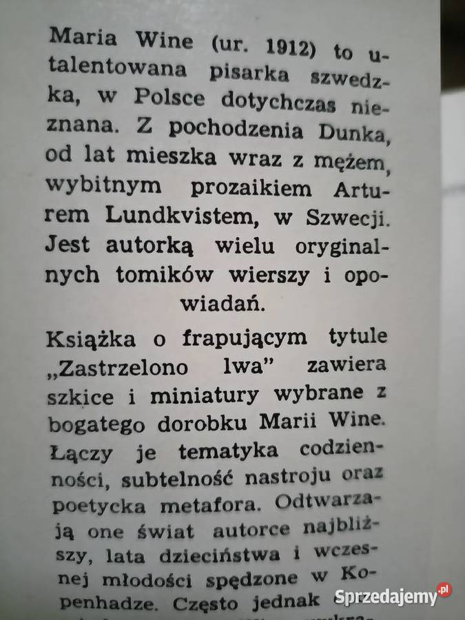 Proza duńska Winę książki Zastrzelono lwa Warszawa