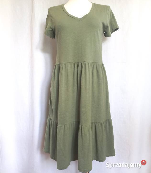 Sukienka zielona Dzianina r 3840 Bawełna NOWA Spódnice i sukienki Moda i Styl Białystok